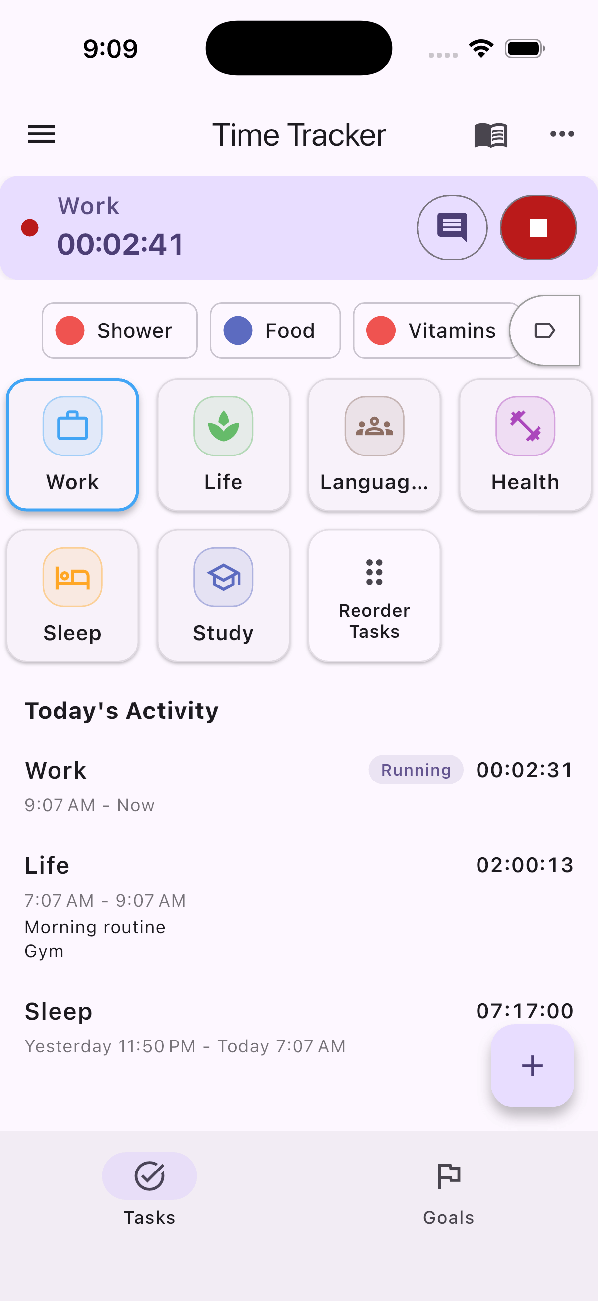 Routine Rally timeline preview